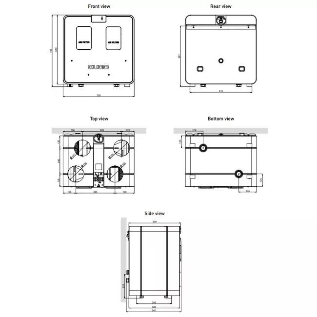 Unidad Duco WTW DucoBox Energy Comfort D325