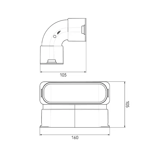 Ubbink Air Excellent 45SC kit codo vertical