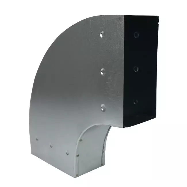 Curva 90 grados 170x80 mm horizontal para conductos