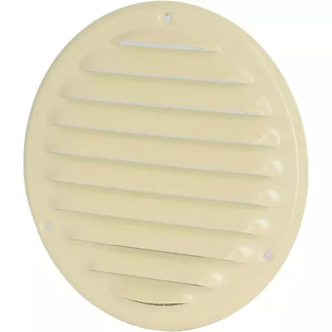 Rejilla de ventilación metálica redonda 100 mm beige - MR100Y - RAL1015