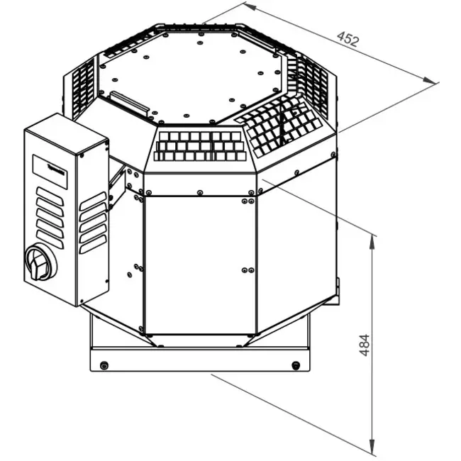 Extractor de tejado gases de combustión vertical - DVN 225 D2 F4 30