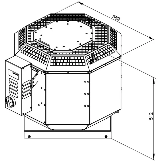 Extractor de tejado gases de combustión vertical - DVN 280 D2 F4 30