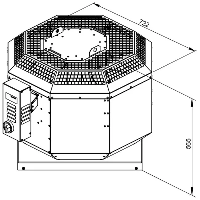 Extractor de tejado gases de combustión vertical - DVN 400 D4 F4 30