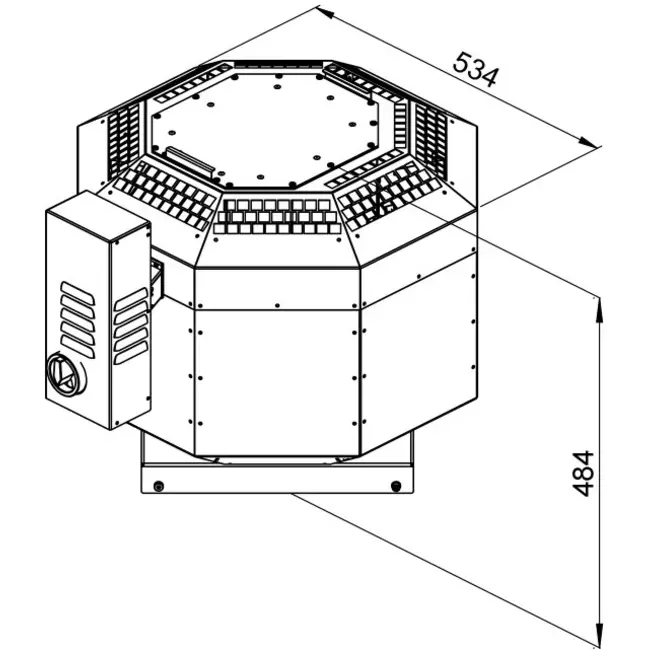 Extractor de tejado aislado gases de combustión - DVNI 250 D2 F4 30