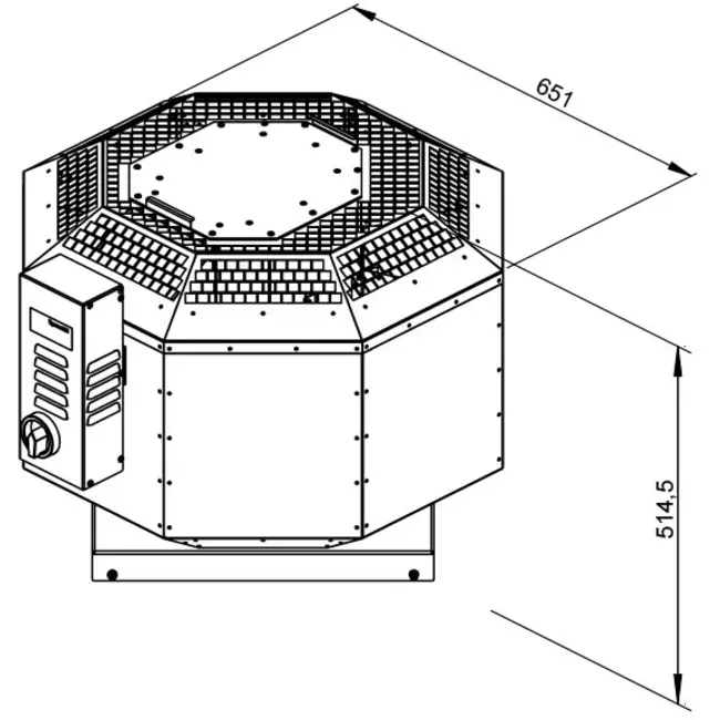 Extractor de tejado aislado gases de combustión - DVNI 280 D2 F4 30