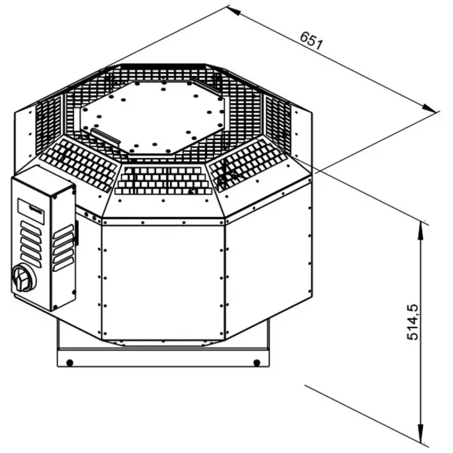 Extractor de tejado aislado gases de combustión - DVNI 315 D2 F4 30