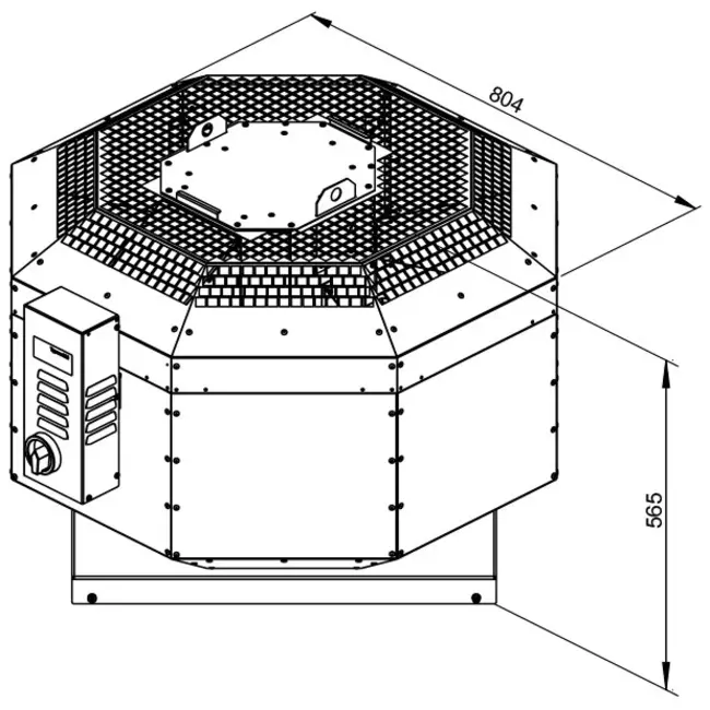 Extractor de tejado aislado gases de combustión - DVNI 355 D4 F4 30