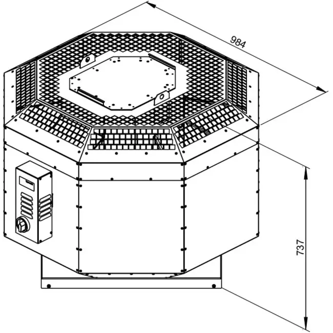Extractor de tejado aislado gases de combustión - DVNI 450 D4 F4 30