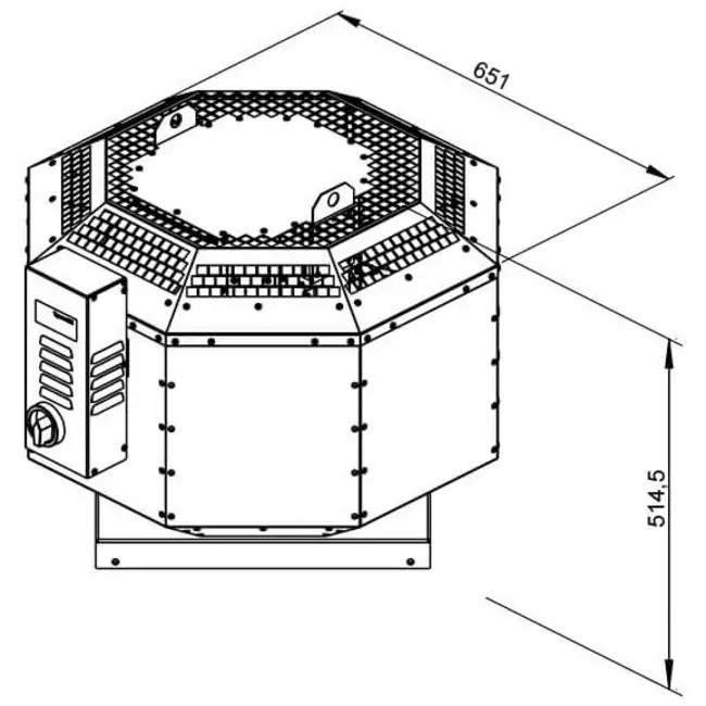 Extractor de tejado aislado catering - DVNI 315 D4 30