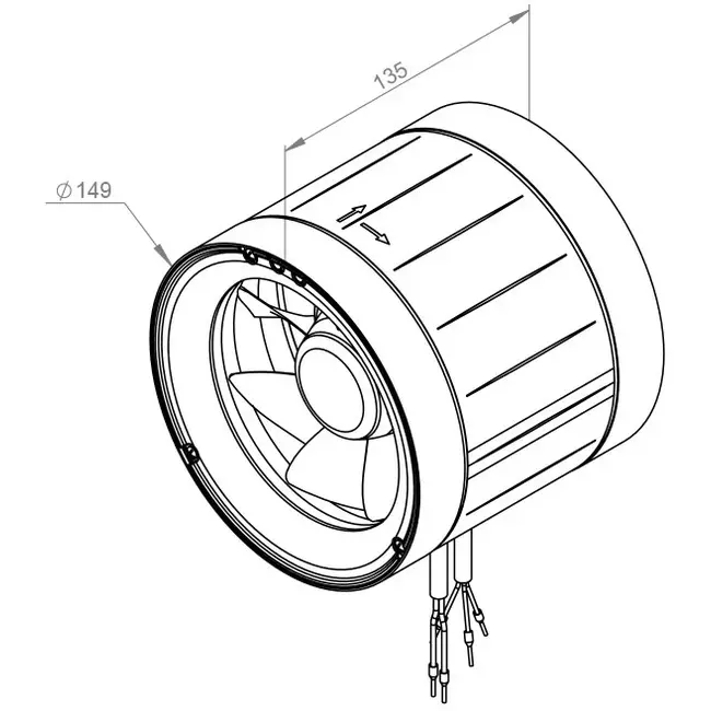 Ventilador de tubo 150mm flujo mixto ETAMASTER - EM 150 EC 01