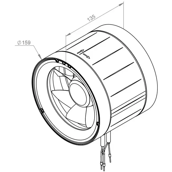 Ventilador de tubo 160mm flujo mixto ETAMASTER - EM 160 EC 02