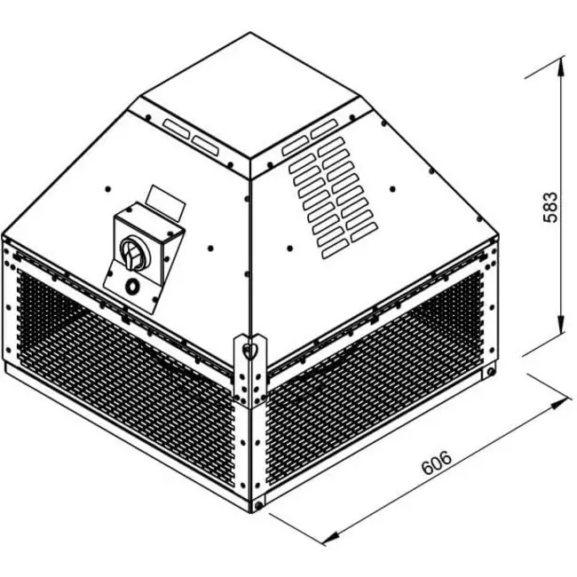 Extractor de tejado gases de combustión horizontal - DHN 355 D4 F4 30