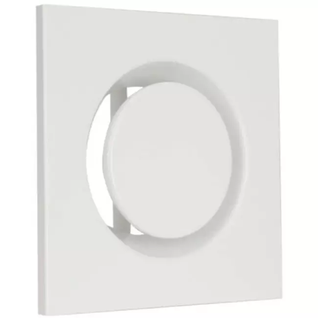 Válvula de extracción de ventilación metálica cuadrada Ø 100 mm blanco con muelles de sujeción - DVSQ100