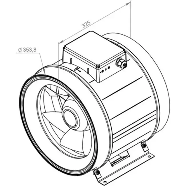Extractor circular en línea Ruck ETAMASTER con motor EC 4790m³/h - Ø 355 mm + potenciómetro de control 10 kO