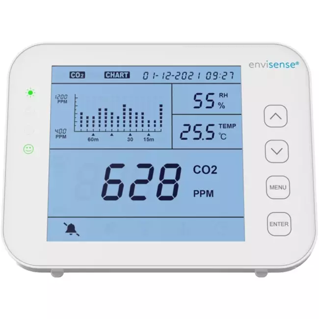 Medidor de CO2 EnviSense con registrador de datos - incluye panel de control digital