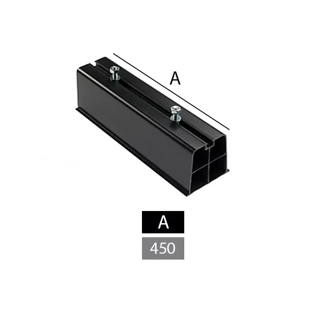Barra de montaje exterior de PVC duro, longitud 450 mm
