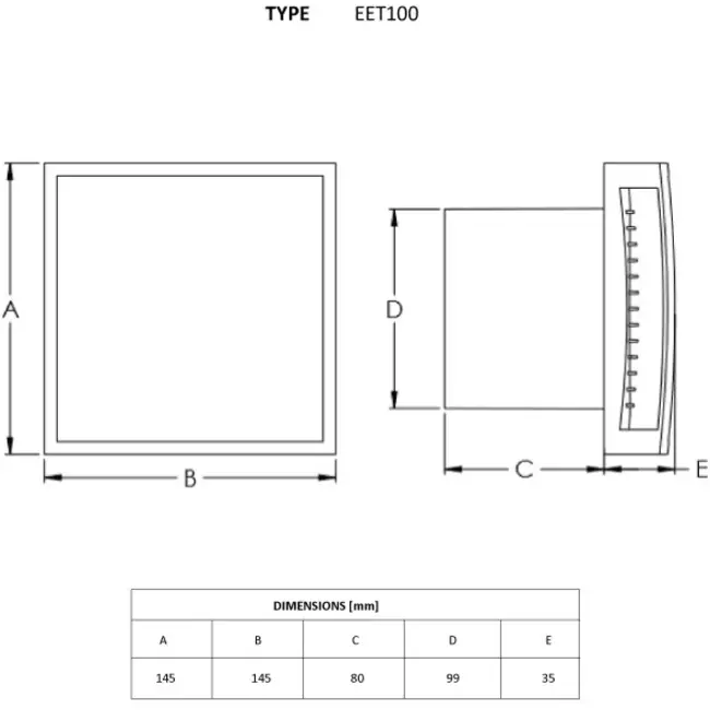 Extractor de baño Ø 100 mm acero inoxidable con temporizador - EET100Ti