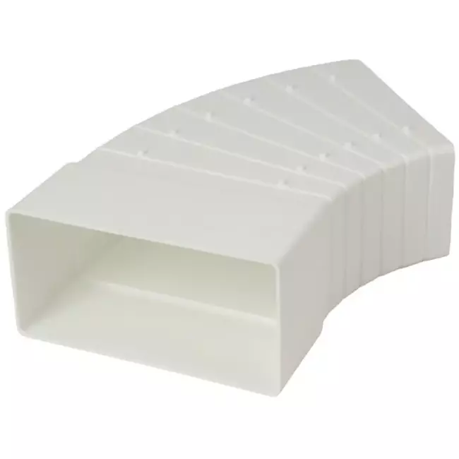 Codo horizontal rectangular de plástico 15-60º 110x55 mm - KLH15-60