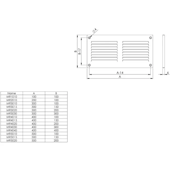 Rejilla metálica 500x100 mm marrón - MR5010B