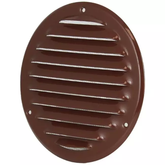 Rejilla de ventilación metálica redonda Ø 125 mm marrón - MR125B - RAL8016