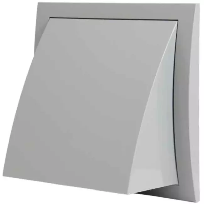 Rejilla de pared con válvula de no retorno 190x190 mm diámetro 125 mm gris - ND12FVP