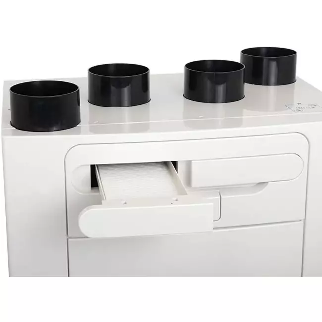 Vent-Axia ventilación mecánica con recuperación de calor Sentinel Kinetic Advance 350SX incluyendo precalentador - Derecha - 350m³/h