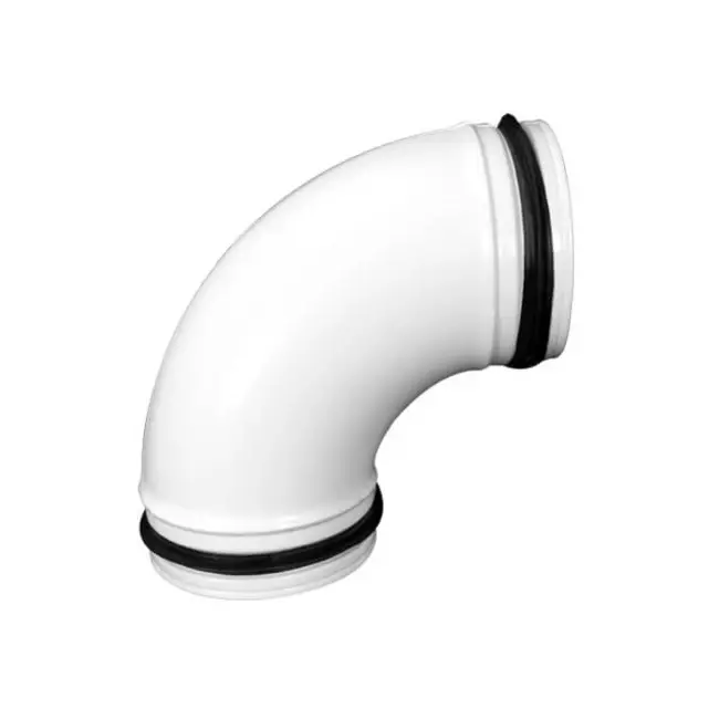 Codo 90º blanco diámetro 125 mm metal - RAL 9010