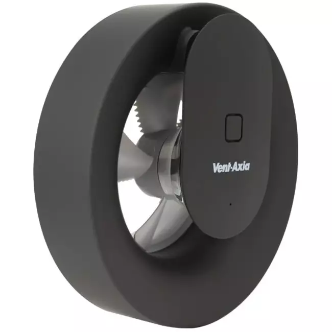 Extractor de baño Svara con temporizador, sensor de humedad y de luz, 100-125 mm (controlado por aplicación) NEGRO