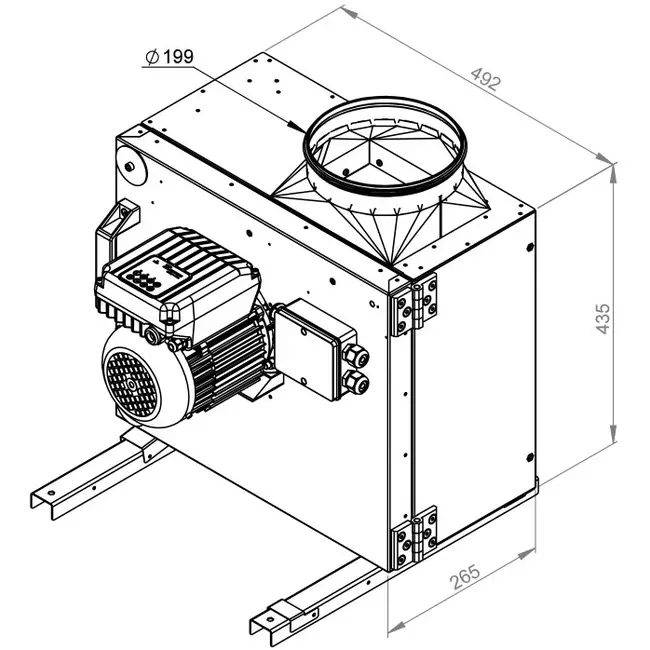 Extractor de caja flujo de aire exterior del motor - MPS 225 EC 30