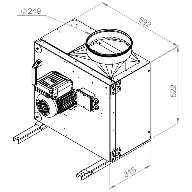 Extractor de caja flujo de aire exterior del motor - MPS 250 EC 30