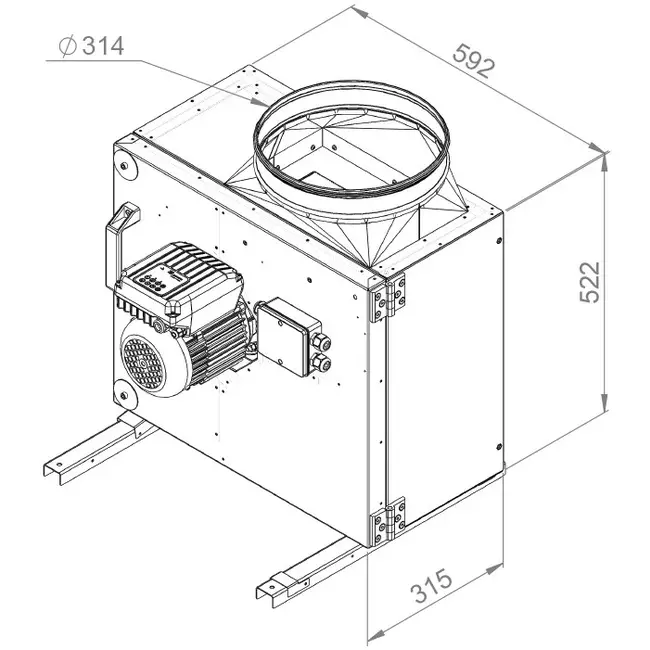 Extractor de caja flujo de aire exterior del motor - MPS 280 EC 30