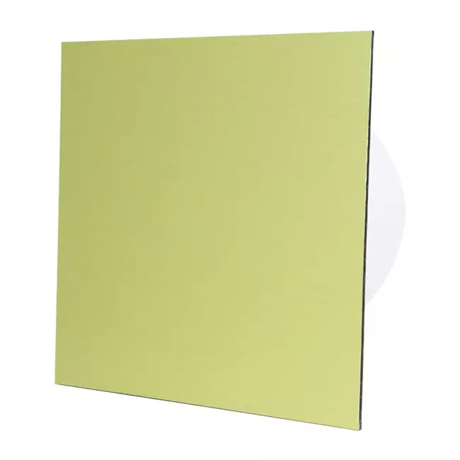 Air Roxy extractor de baño con diámetro de conexión 125 mm con temporizador y sensor de humedad - frontal de aluminio dorado