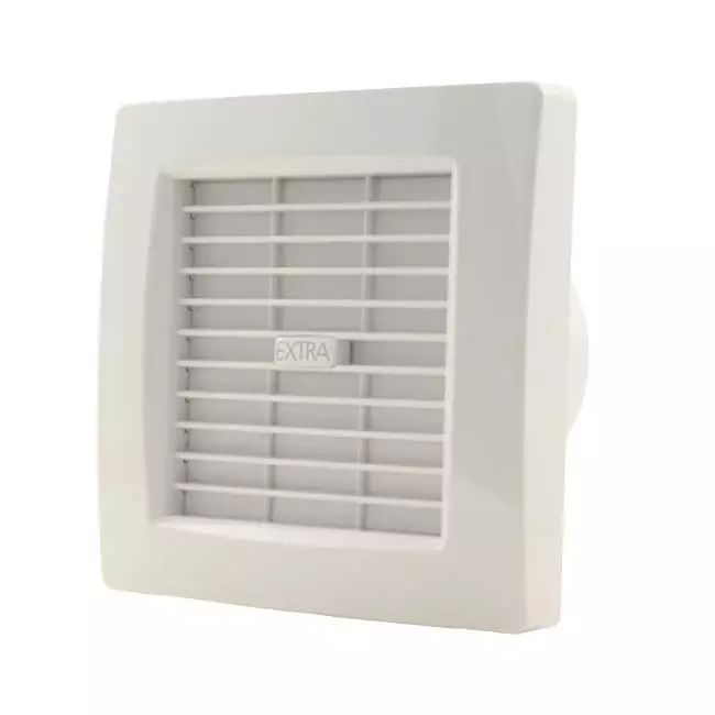 Extractor de baño de Ø 120 mm, blanco, con válvula de cierre automática y temporizador - modelo de lujo X120ZT