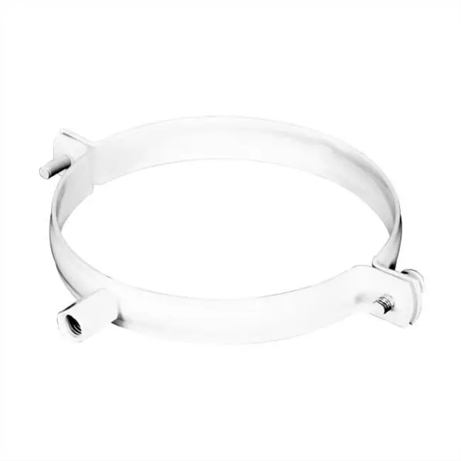 Abrazadera blanca para tubo diámetro 125 mm metal - RAL 9010