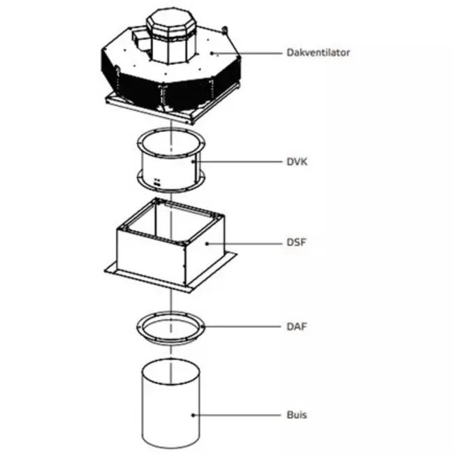Extractor de tejado metal horizontal - DHL 450 EC RK 01