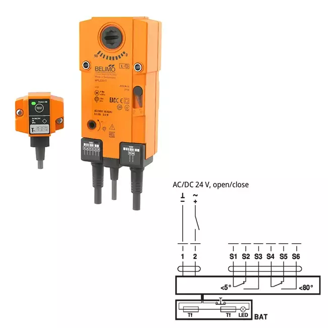 Actuador rectangular compuerta cortafuegos 24V - E-FD25 200x600 M24 S