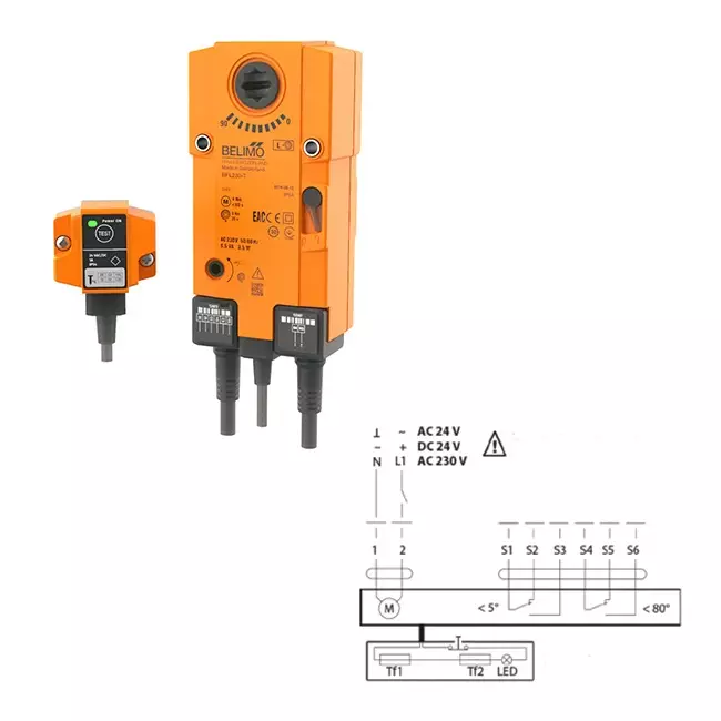 Compuerta cortafuegos redonda 400 mm servomotor 24V - E-FDC40 D400 M24 S