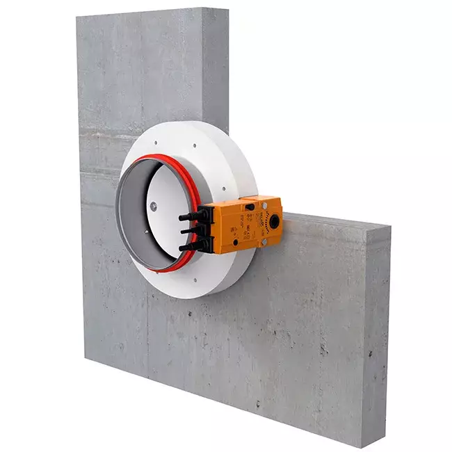 Compuerta cortafuegos redonda compacta 500 mm actuador 24V - E-FDC DD M24 D500