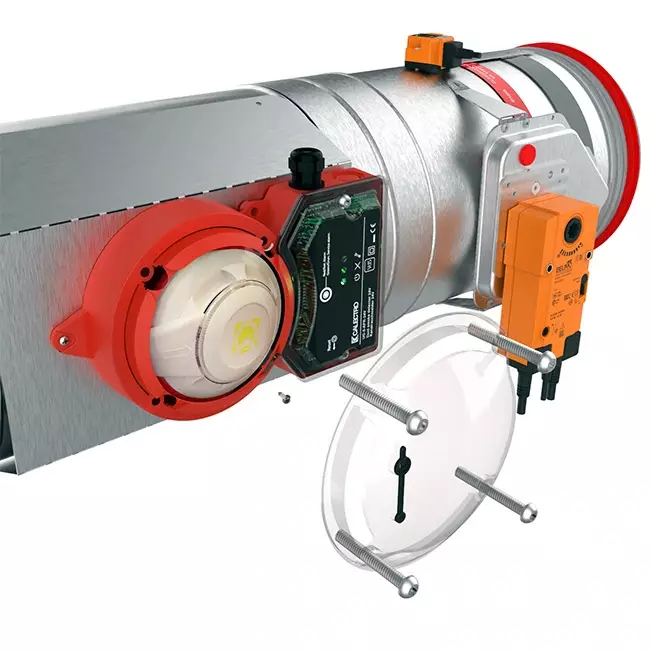 Sensor de humo 230V para compuerta cortafuegos redonda 125 mm - E-FDC A SSA D125 230