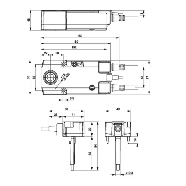 Servomotor de compuerta cortafuegos 24V, 18 Nm, abrir/cerrar - E-BF24 T