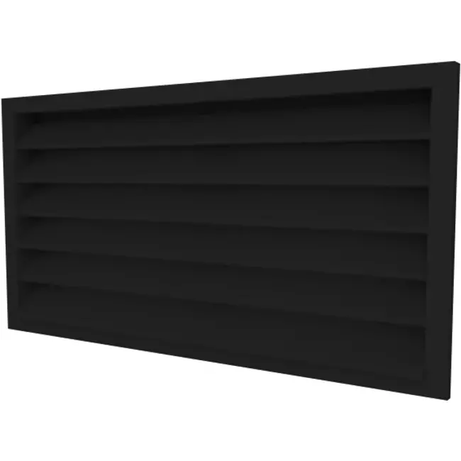 Rejilla exterior de aluminio 800x600 con aletas fijas - color mixto RAL 9005