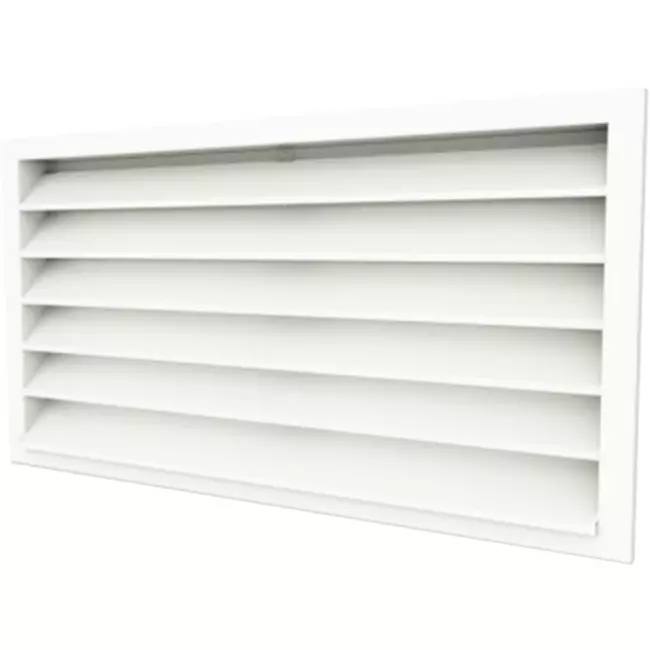 Rejilla exterior de aluminio 1000x600 con aletas fijas - color mixto RAL 9010