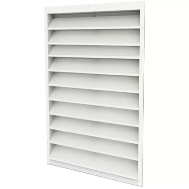 Rejilla exterior de aluminio 200x600 con aletas fijas - color mixto RAL 9010