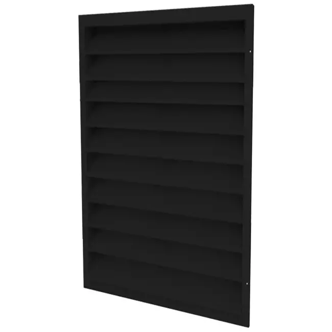 Rejilla exterior de aluminio 600x800 con aletas fijas - color mixto RAL 9005