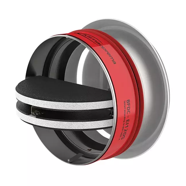 Compuerta cortafuegos circular 100 mm con válvula de ventilación - E-BFDC V EI120S D100