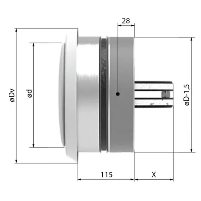 Compuerta cortafuegos circular 100 mm con válvula de ventilación - E-BFDC V EI60S D100
