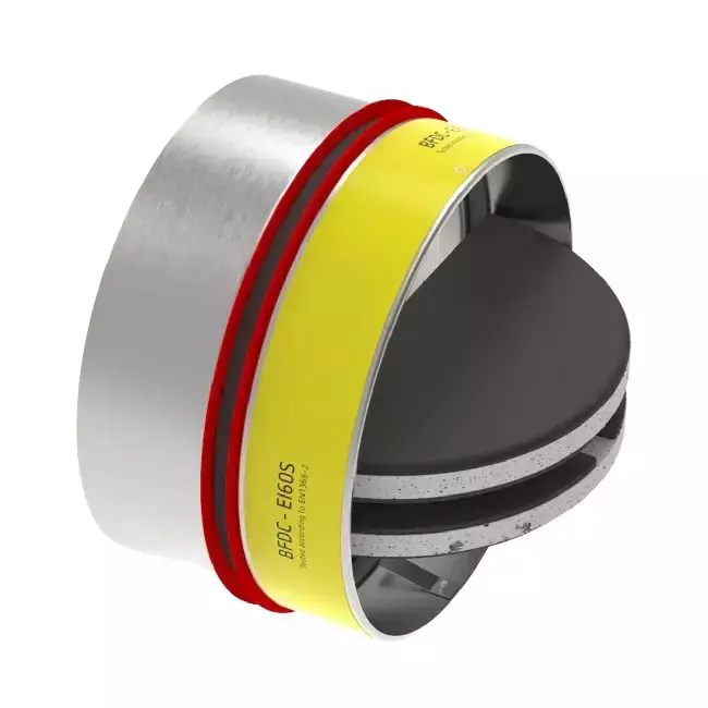 Compuerta cortafuegos circular 100 mm con válvula de ventilación - E-BFDC V EI60S D100