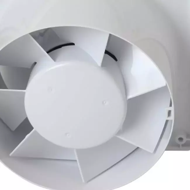 Extractor de baño de Ø 100 mm con temporizador y retardo de encendido - frontal de cristal en plata satinada