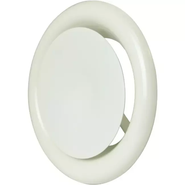 Válvula de suministro de ventilación metálica Ø 125 mm RAL 9010 con muelles de sujeción - DVSC-P125