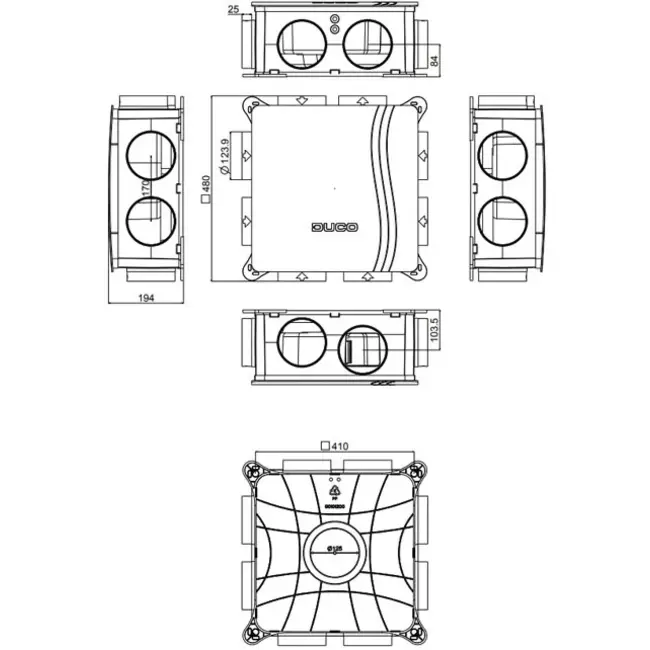 DucoBox Focus 400 m³/h - enchufe de seguridad